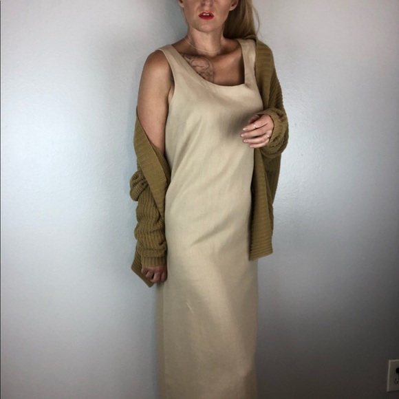 NORTON MCNAUGHTON Vintage 90’s Tan Dress Small - Picture 7 of 15